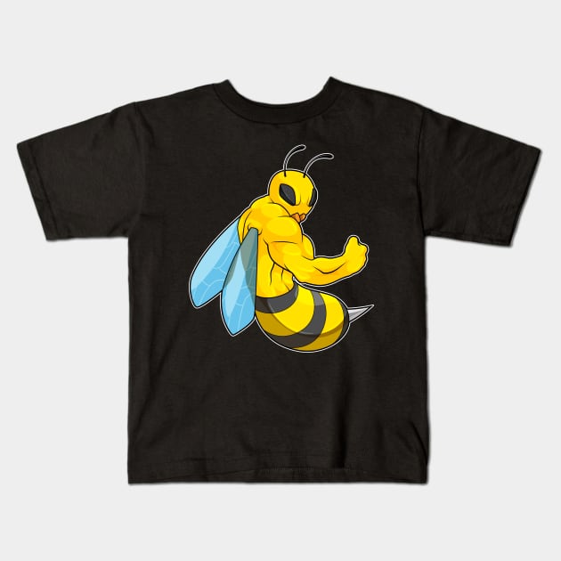 Bee as Bodybuilder Kids T-Shirt by Markus Schnabel